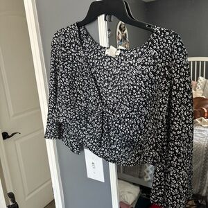 Dry Goods Black and White Floral Button Down Shirt